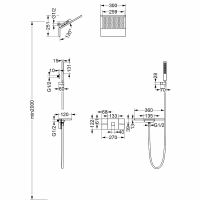 Душевая система Vincea Futura с термостатом Вороненая сталь арт-VSFW-2F11TGM — фото 3, Встраиваемые душевые комплекты