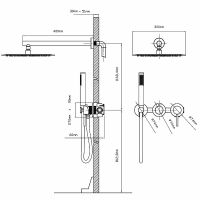 Душевая система Vincea Groove Черная матовая арт-VSFW-4G01MB — фото 5, Встраиваемые душевые комплекты
