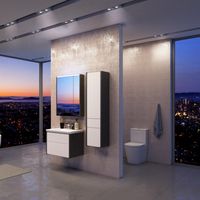 Зеркальный шкаф Roca Ronda 70 с подсветкой Белый глянец Антрацит арт-ZRU9302969 — фото 2, Зеркальные шкафы в ванную