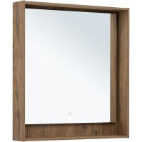 Зеркало Aquanet Милан 80 с подсветкой Дуб рустикальный с сенсорным выключателем арт-336400 — фото 1, Зеркала в ванную комнату