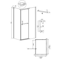 Душевой уголок Grossman Pragma 110х80 профиль Хром стекло шиншилла арт-120.K33.03.1180.10.02 — фото 11, Прямоугольные душевые уголки