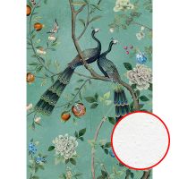 Фреска Ortograf Flora 31260 Фактура бархат FX Флизелин (1,9*2,7) Зеленый/Разноцветный, Птицы/Цветы арт-31260 (бархат FX) — фото 1, Фрески