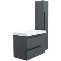 Тумба под раковину La Fenice Elba 90 подвесная Серая матовая арт-FNC-01-ELB-G-90-2 — фото 8, Тумбы под раковину