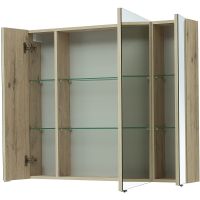 Зеркальный шкаф Aquanet Алвита New 90 Дуб веллингтон белый арт-303898 — фото 3, Зеркальные шкафы в ванную