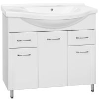 Тумба под раковину Style Line Эко Стандарт 26  Эльбрус 100 Белый глянец арт-ЛС-00000240 — фото 1, Тумбы под раковину