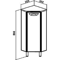 Тумба Runo Эконом 30 R угловая Белая арт-00000000005 — фото 2, Комоды и тумбы для ванной комнаты