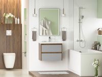 Товар: Тумба с раковиной Brevita Chester 65 подвесная Серая матовая Дуб Чарльстон темно-коричневый арт-УТ000022880 - фото 5 Тумба с раковиной Brevita Chester 65 подвесная Серая матовая Дуб Чарльстон темно-коричневый арт-УТ000022880 — фото 5, Тумбы с раковиной