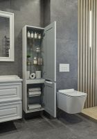 Шкаф пенал Caprigo Ponza 40 R подвесной Белый матовый арт-13550R-В231 — фото 2, Пеналы для ванной комнаты