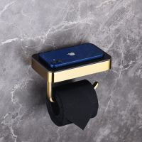 Держатель туалетной бумаги Abber Westen с полкой Золото арт-AA1730G — фото 3, Держатели туалетной бумаги