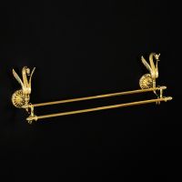 Полотенцедержатель Migliore Luxor двойной Золото арт-26134 — фото 2, Полотенцедержатели