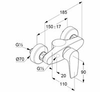 Смеситель для душа Kludi Pure Solid Хром арт-348410575 — фото 4, Смеситель для душа