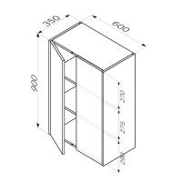 Подвесной шкаф AM.PM Func 60 Белый матовый арт-M8FCH06029WM — фото 6, Шкафы для ванной