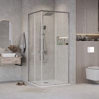 Душевой уголок Grossman Galaxy 90х90 профиль Хром стекло прозрачное арт-300.K33.01.9090.10.00 — фото 1, Квадратные душевые уголки