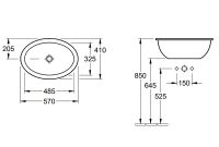 Раковина Villeroy&Boch Loop & Friends 57 Альпийский белый арт-61552001 — фото 7, Раковины встраиваемые сверху