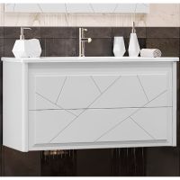 Тумба под раковину Opadiris Луиджи 100 подвесная Белая матовая арт-00-00006177 — фото 1, Тумбы под раковину