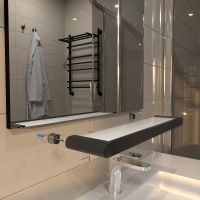 Стеклянная полка Altasan Лотос Черная матовая арт-ЛТ70ЧМ — фото 5, Полки для ванной и душа