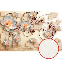 Фреска Ortograf 3D 6658 Фактура флок FLK Флизелин (2,6*1,69) Бежевый/Разноцветный, Цветы/Геометрия арт-6658 (флок FLK) — фото 1, Фрески