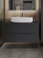 Тумба с раковиной Orange Line 100 подвесная Графит матовый арт-Li-100TugMDF+B07-675W — фото 2, Тумбы с раковиной