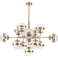 Люстра Artelamp Delacrua Прозрачная Полированная медь арт-A7770SP-13PB — фото 1, Люстры