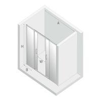 Душевая дверь New Trendy Prime Chrome 130 профиль Хром стекло прозрачное арт-D-0356A — фото 7, Раздвижные душевые двери