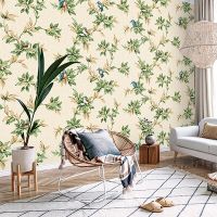 Обои Andrea Rossi Arlequin Винил на флизелине (1,06*10,05) Бежевый, Птицы арт-54304-2 — фото 2, Обои для стен