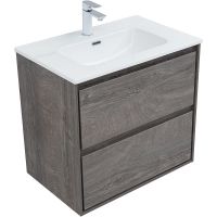 Тумба под раковину Aquanet Милан 70 подвесная Дуб рошелье арт-336373 — фото 2, Тумбы под раковину