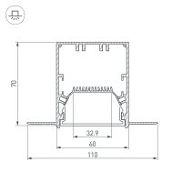 Профиль алюминиевый Arlight Linia встраиваемый для ГКЛ Серебристый арт-027161 — фото 3, Профили для светодиодных лент