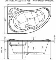 Акриловая ванна Aquanet Capri 170x110 L без гидромассажа арт-203914 — фото 6, Акриловые ванны