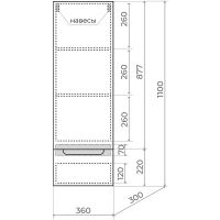 Шкаф пенал Style Line Бали 36 подвесной Белый софт арт-ЛС-00002340 — фото 7, Пеналы для ванной комнаты