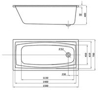 Акриловая ванна Berges Feya 150x70 без гидромассажа арт-050013 — фото 9, Акриловые ванны