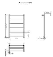 Электрический полотенцесушитель Aquanet Mauro 80х50 R с полкой Хром арт-282007 — фото 2, Электрические полотенцесушители