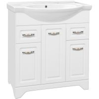 Тумба под раковину Style Line Олеандр 2 Люкс 75 Белая арт-ЛС-00000048 — фото 1, Тумбы под раковину