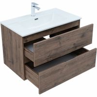 Тумба под раковину Aquanet Алвита New 80 подвесная Дуб веллингтон табак арт-334186 — фото 3, Тумбы под раковину