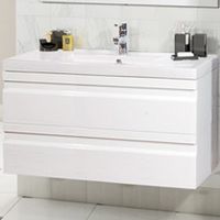 Тумба с раковиной SanVit Тема 90 в цвете Ral подвесная Белый глянец арт-ktema090 — фото 1, Тумбы с раковиной