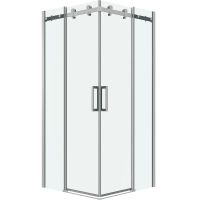 Душевой уголок Grossman Classic 100х100 профиль Хром стекло прозрачное арт-300.K33.04.1010.10.00 — фото 1, Квадратные душевые уголки