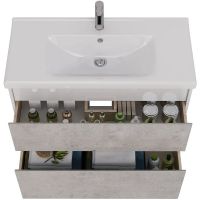 Тумба под раковину Lemark Combi 100 подвесная Бетон Белый глянец арт-LM03C100T-Beton — фото 3, Тумбы под раковину