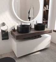 Тумба с раковиной STWORKI Ольборг 120 подвесная Белая матовая Дуб карпентер арт-483387 — фото 12, Тумбы с раковиной