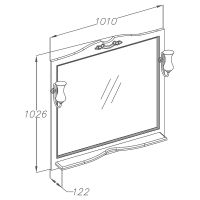 Зеркало Opadiris Валери 105 Белое матовое с выключателем арт-00-00007037 — фото 4, Зеркала в ванную комнату