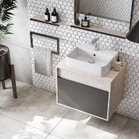 Тумба под раковину Aquaton Лофт Урбан 65 подвесная Cерый графит Дуб орегон арт-1A254001LQX60 — фото 11, Тумбы под раковину