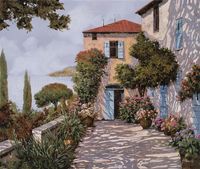 Фреска Ortograf Городской пейзаж живопись 11537 Фактура бархат FX Флизелин (3,2*2,7) Серый/Голубой/Зеленый, Город/Пейзаж/Живопись арт-11537 (бархат FX) — фото 2, Фрески