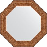 Зеркало Evoform Octagon 67х67 в багетной раме - Медная кольчуга 88 мм арт-BY 3881 — фото 1, Зеркала в ванную комнату