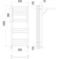 Товар: Водяной полотенцесушитель Terminus Валенсия П14 500х1000 с полкой Хром, нижнее подключение, G 1/2" ВР, с угловым соединением арт-4670078529480 - фото 6 Водяной полотенцесушитель Terminus Валенсия П14 500х1000 с полкой Хром, нижнее подключение, G 1/2" ВР, с угловым соединением арт-4670078529480 — фото 6, Водяные полотенцесушители