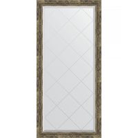 Зеркало Evoform Exclusive-G 135х73 с гравировкой в багетной раме - Старое дерево с плетением 70 мм арт-BY 4264 — фото 1, Зеркала в ванную комнату