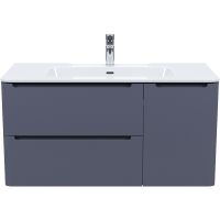 Тумба с раковиной Iddis Edifice 100 подвесная Темно-серая арт-EDI10D0i95K — фото 1, Тумбы с раковиной