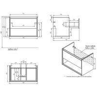 Тумба под раковину Cersanit Louna 80 подвесная Белая арт-64071 — фото 10, Тумбы под раковину