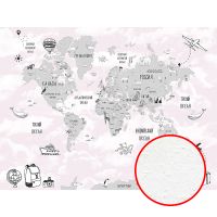 Фреска детская Ortograf Little Friends 34374 Фактура бархат FX Флизелин (4*3) Розовый/Серый, Карты арт-34374 (бархат FX) — фото 1, Фрески