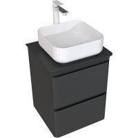 Тумба под раковину Aquanet Эмбер 50 подвесная Черная матовая арт-330464 — фото 2, Тумбы под раковину