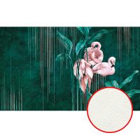 Фреска Ortograf Paradise 32251 Фактура флок FLK Флизелин (4,5*2,7) Зеленый/Розовый, Листья/Птицы арт-32251 (флок FLK) — фото 1, Фрески