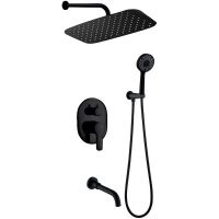 Душевая система Berges Ventas 3O Black Черная матовая арт-073010 — фото 1, Встраиваемые душевые комплекты