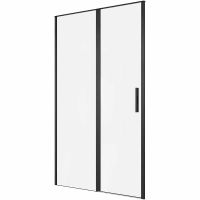 Душевая дверь Allen Brau Priority 120 профиль Черный браш стекло прозрачное арт-3.31033.BBA — фото 1, Распашные душевые двери